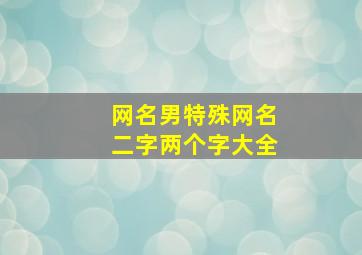 网名男特殊网名二字两个字大全