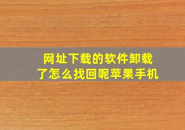 网址下载的软件卸载了怎么找回呢苹果手机