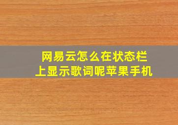 网易云怎么在状态栏上显示歌词呢苹果手机