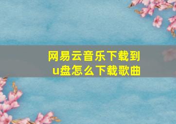 网易云音乐下载到u盘怎么下载歌曲