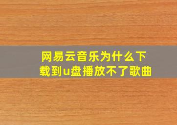 网易云音乐为什么下载到u盘播放不了歌曲