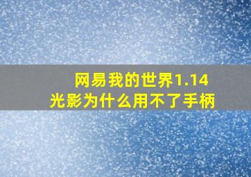 网易我的世界1.14光影为什么用不了手柄