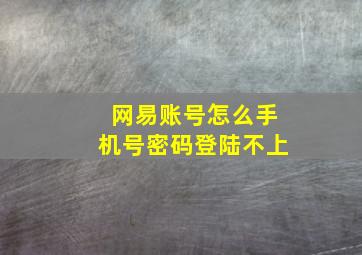 网易账号怎么手机号密码登陆不上