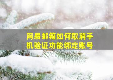 网易邮箱如何取消手机验证功能绑定账号