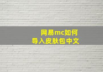 网易mc如何导入皮肤包中文