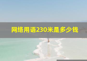 网络用语230米是多少钱