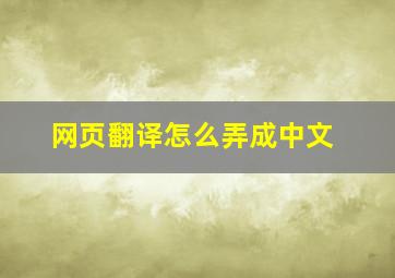 网页翻译怎么弄成中文