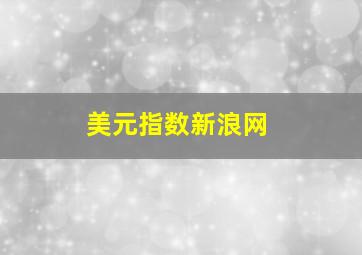 美元指数新浪网