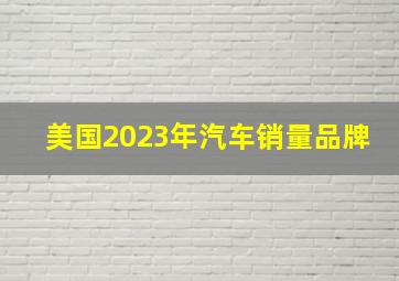 美国2023年汽车销量品牌