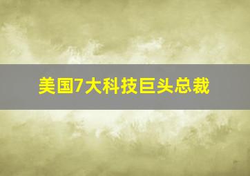 美国7大科技巨头总裁