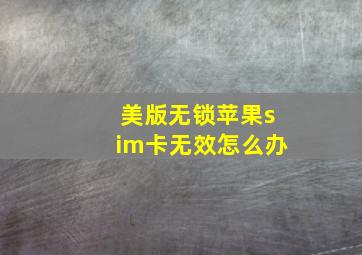 美版无锁苹果sim卡无效怎么办