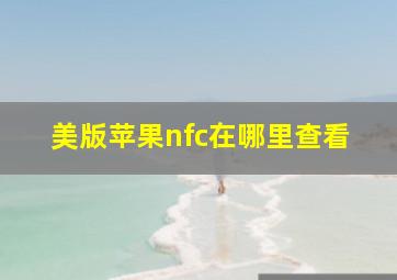 美版苹果nfc在哪里查看