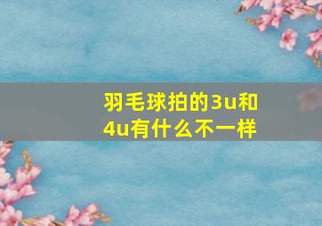 羽毛球拍的3u和4u有什么不一样