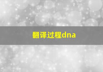 翻译过程dna