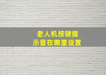 老人机按键提示音在哪里设置