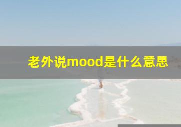 老外说mood是什么意思