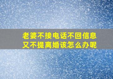 老婆不接电话不回信息又不提离婚该怎么办呢