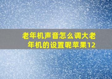 老年机声音怎么调大老年机的设置呢苹果12