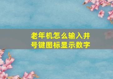 老年机怎么输入井号键图标显示数字