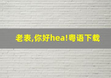 老表,你好hea!粤语下载