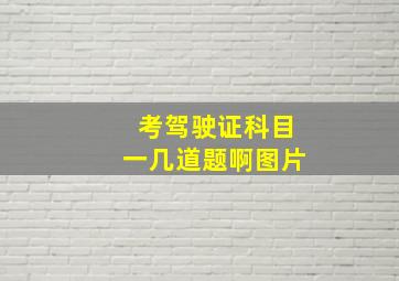 考驾驶证科目一几道题啊图片