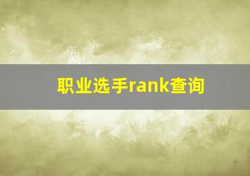 职业选手rank查询