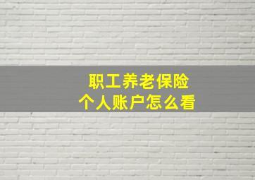 职工养老保险个人账户怎么看