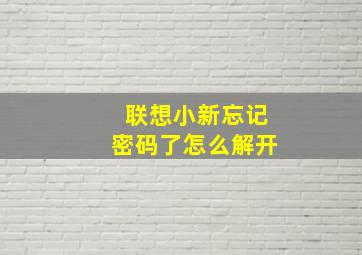 联想小新忘记密码了怎么解开