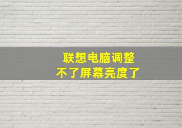 联想电脑调整不了屏幕亮度了