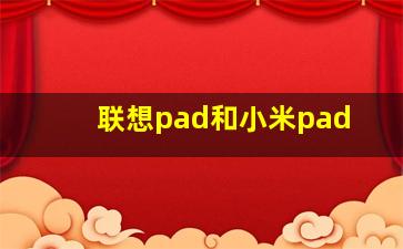 联想pad和小米pad