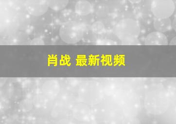 肖战 最新视频