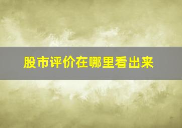 股市评价在哪里看出来