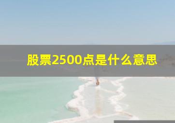 股票2500点是什么意思