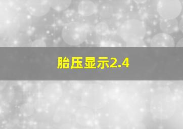 胎压显示2.4