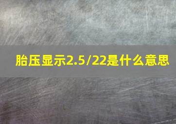 胎压显示2.5/22是什么意思