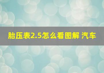 胎压表2.5怎么看图解 汽车