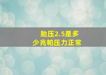 胎压2.5是多少兆帕压力正常