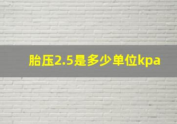 胎压2.5是多少单位kpa