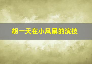 胡一天在小风暴的演技