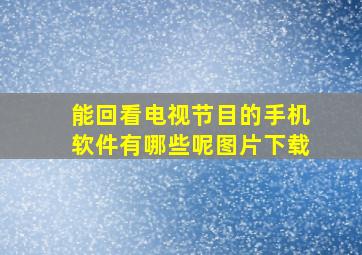 能回看电视节目的手机软件有哪些呢图片下载