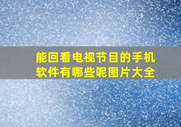 能回看电视节目的手机软件有哪些呢图片大全