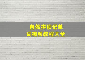 自然拼读记单词视频教程大全