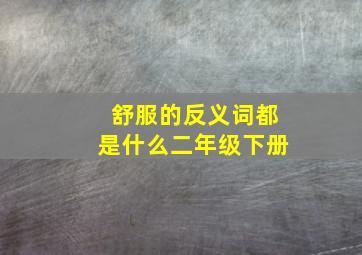 舒服的反义词都是什么二年级下册