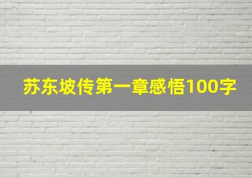 苏东坡传第一章感悟100字