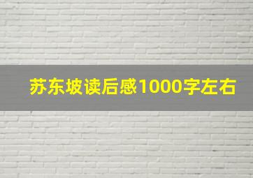 苏东坡读后感1000字左右