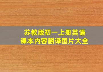 苏教版初一上册英语课本内容翻译图片大全