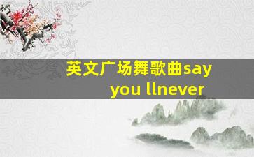 英文广场舞歌曲say you llnever