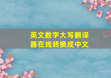 英文数字大写翻译器在线转换成中文