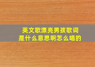 英文歌漂亮男孩歌词是什么意思啊怎么唱的