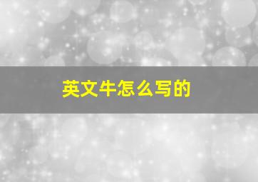 英文牛怎么写的